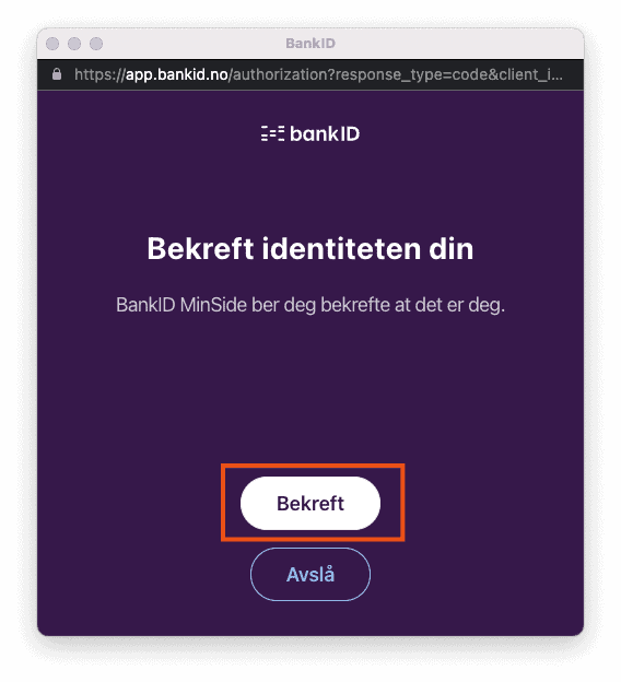 Bekreft identiteten din for bankid