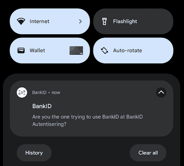 Bankid notification on Android